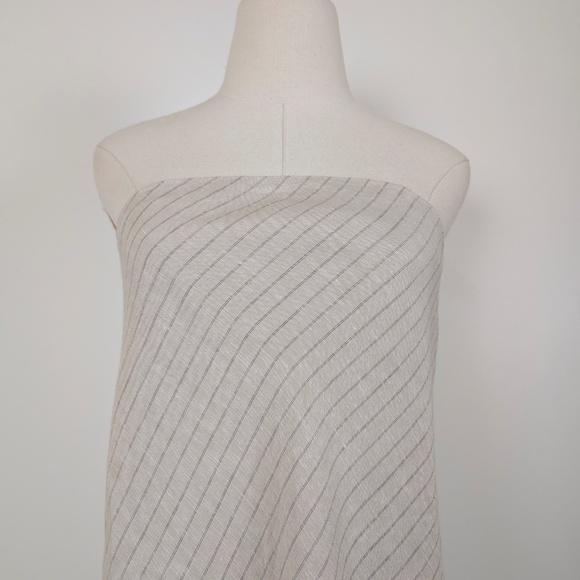 Banana Republic Striped Linen Blend Midi Tube Dress Strapless Sleeveless Bias - Picture 15 of 15